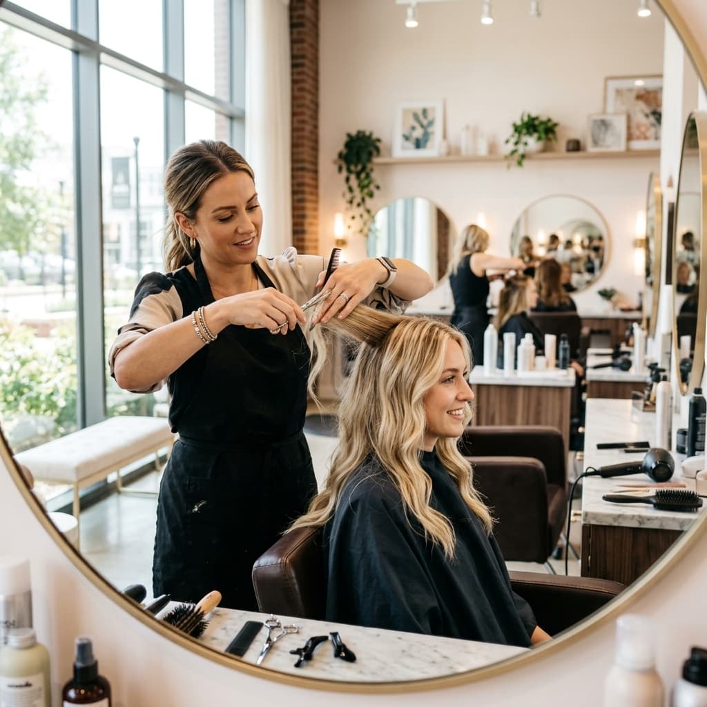 Blondes Haarstyling als Galerie-Bild des Beispiel-Salons