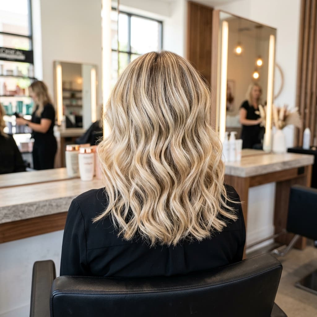 Blonde Wellen als Galerie-Bild des Beispiel-Salons