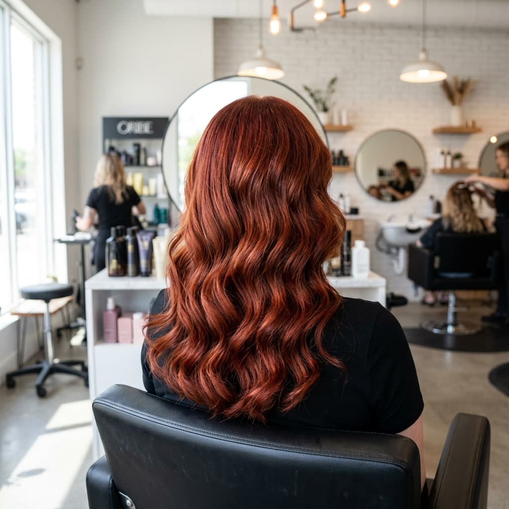 Rote Haarfarbe als Galerie-Bild des Beispiel-Salons